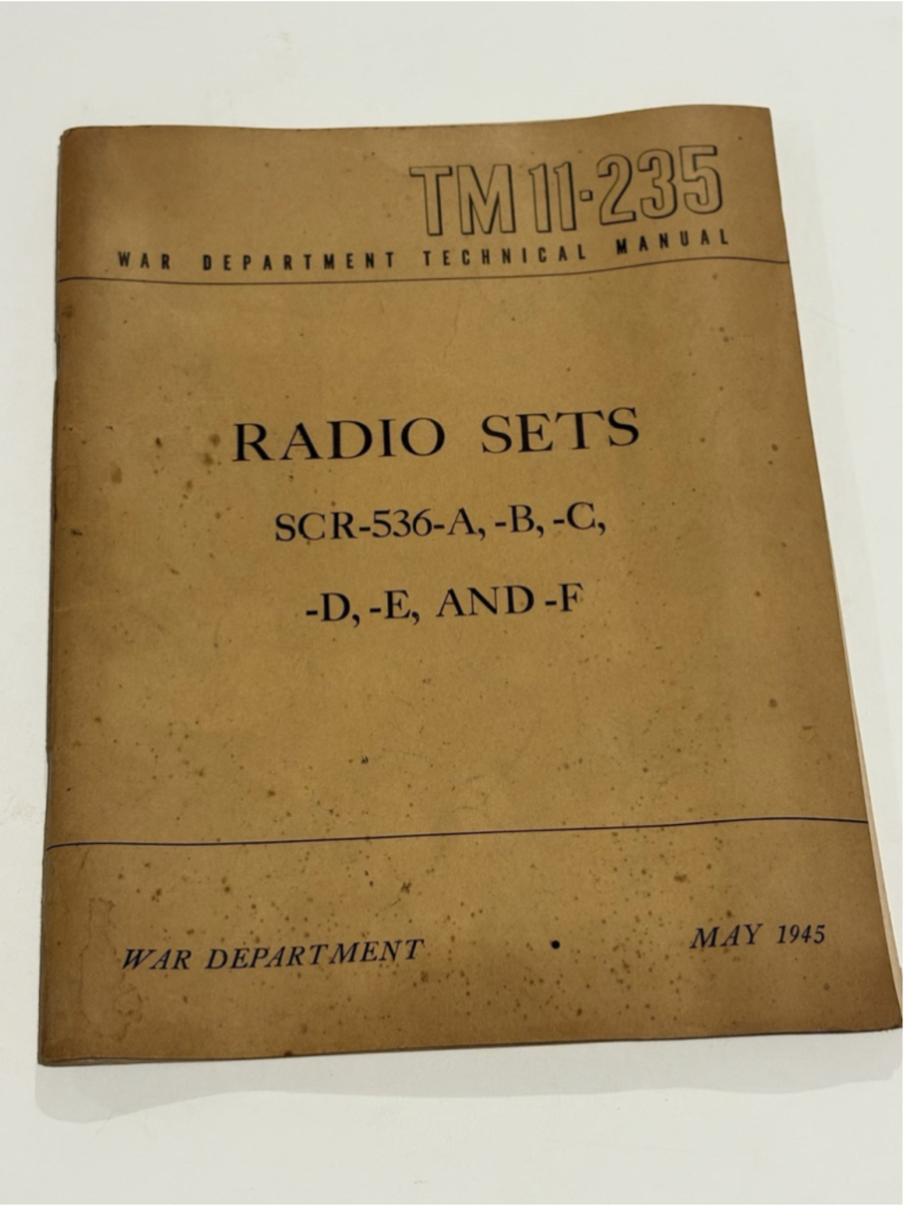 TM 11-235 Radio Sets SCR-536 BC-611 Handie Talkie Manual 1945 WWII Original